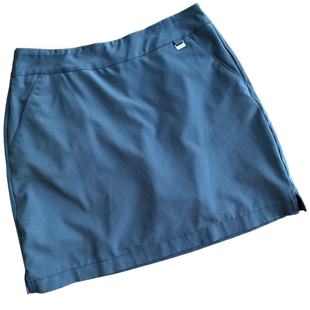 🍀Greg Norman Golf Skort Navy Blue Stretch Lined Pockets Pull On SIZE 4